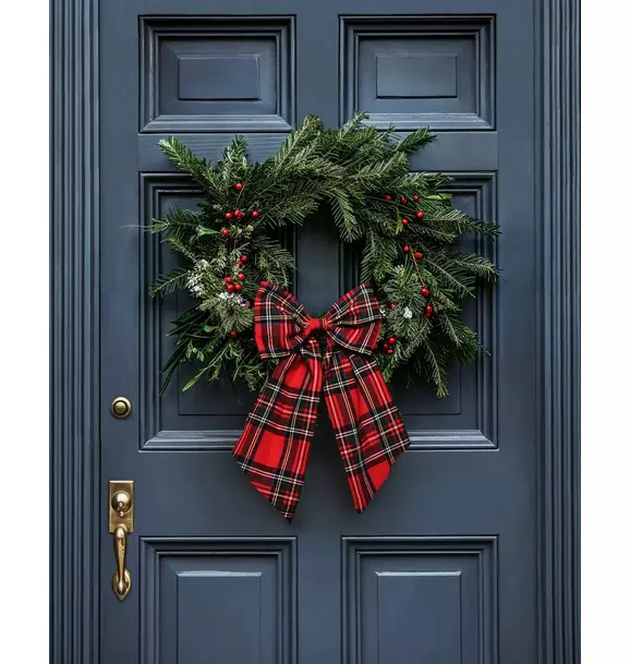 Wreath Bow in Imperial Tartan