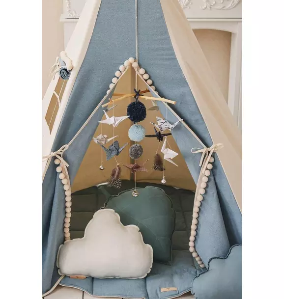 “Jeans” Teepee Tent with Pompoms