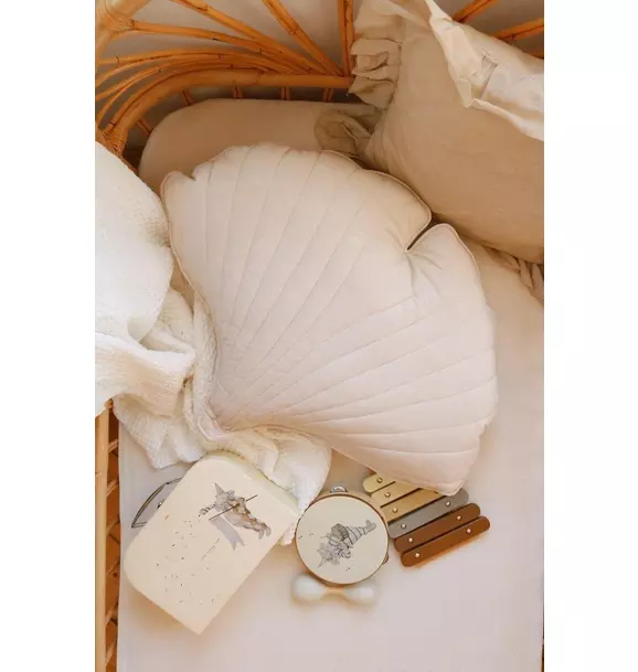 Velvet “Cream” Ginkgo Leaf Pillow