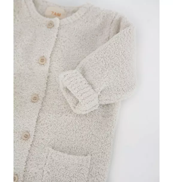 Long Sleeve Jumpsuit Fuzzy - Ecru