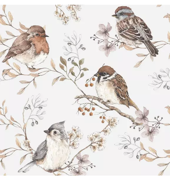 White/Gray Birds Wallpaper