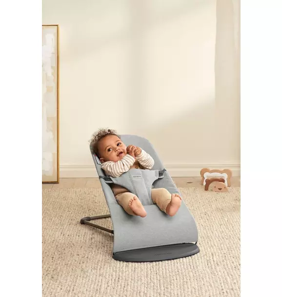 Baby Bouncer Bliss: Woven | Light Gray Melange