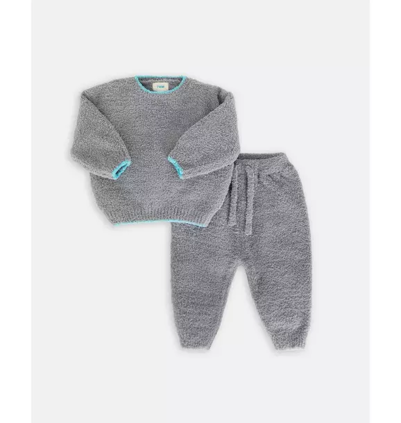 Boxy Lounge Pants Fuzzy - Gris