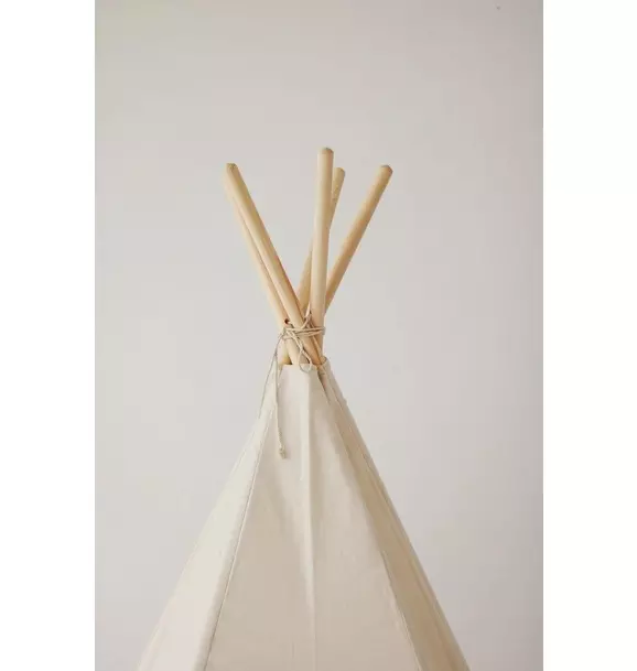 “Beige” Teepee and "Grey Linen" Round Mat Set