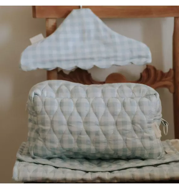 Portable Changing Pad - Blue Gingham