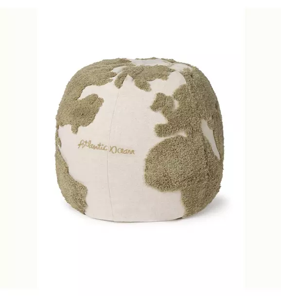 Pouf World Map Rugcycled