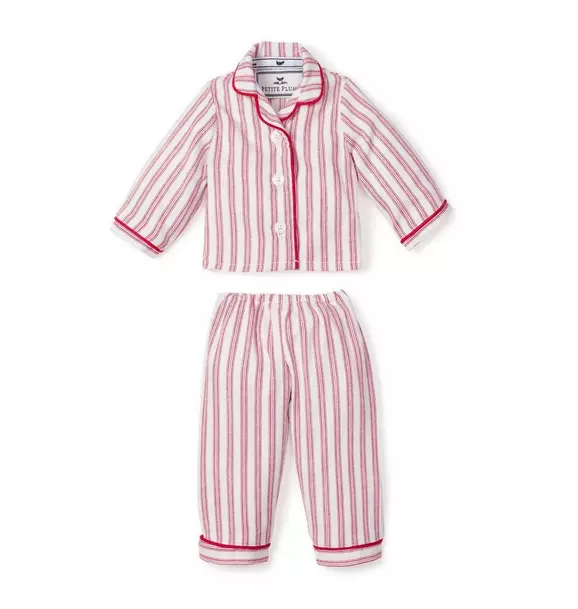 Doll Pajamas in Antique Red Ticking