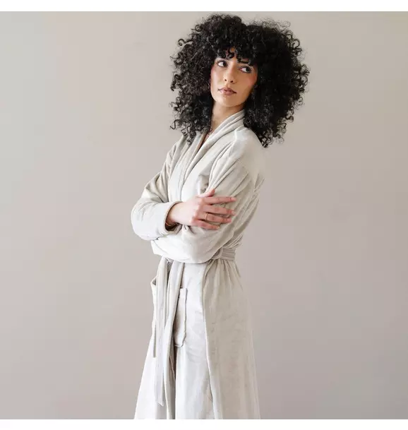 Minky Stretch Luxe Robe in Sandshell