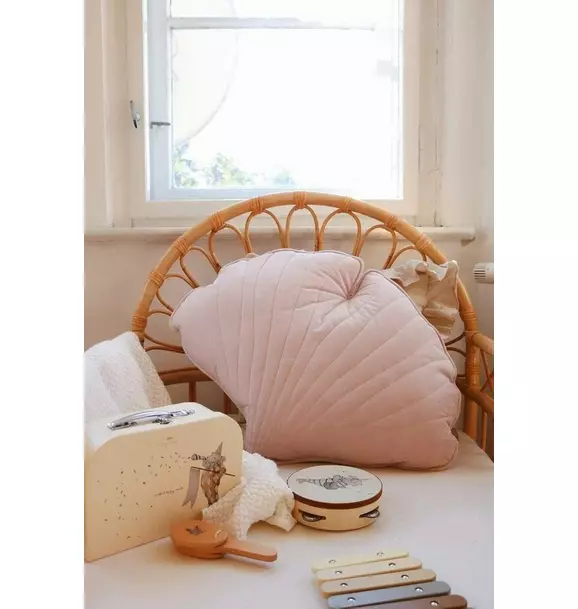 Velvet “Powder Pink” Ginkgo Leaf Pillow