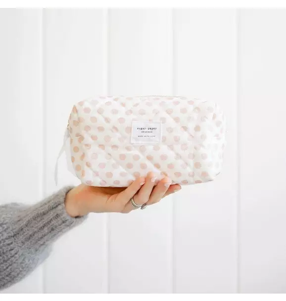 Rose Polka Dot Small Cosmetic Pouch