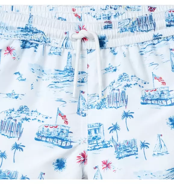 Recycled Americana Toile Swim Trunk