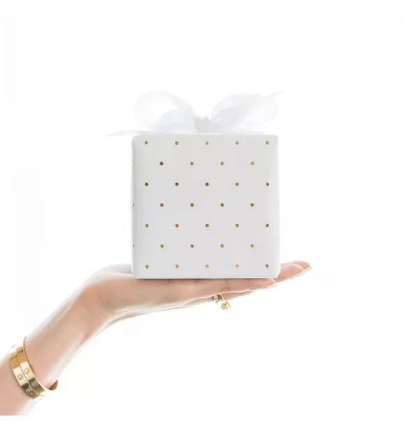 Gold Swiss Dot Wrap Roll
