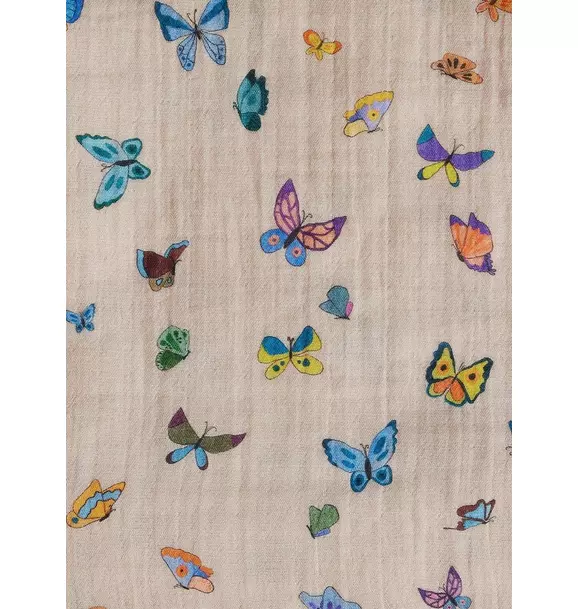 Blush Peach Madame Butterfly Shawl Blanket