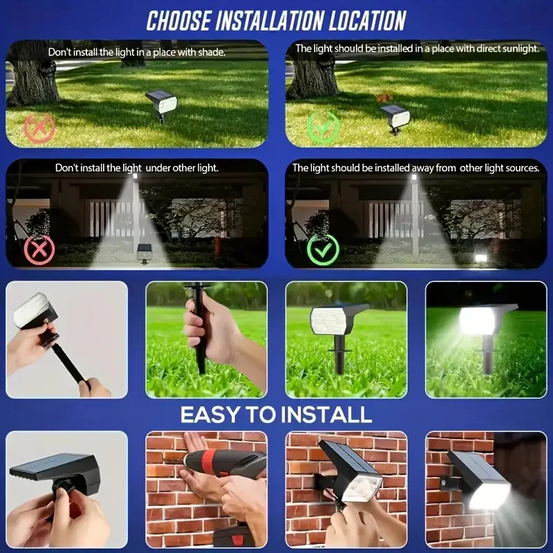 2 in 1 Solar Landscape Spotlights