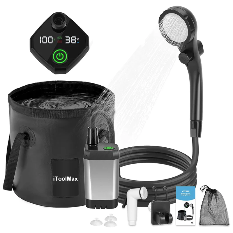 Camping Shower Kit with 5 Gallons Foldable Bucket