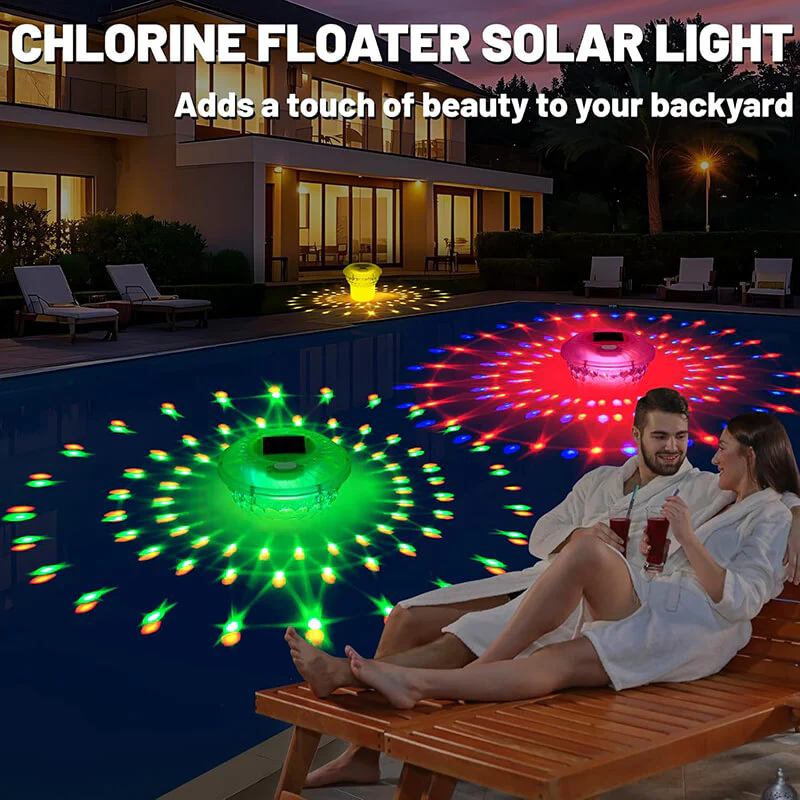 Solar Pool Chlorine Floater with Colorful Light