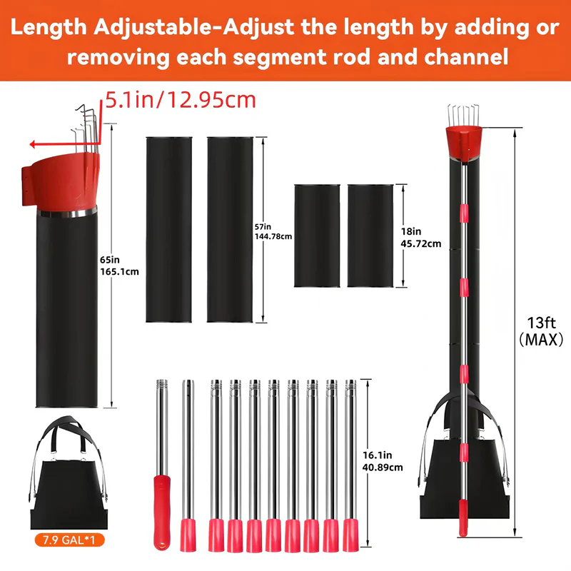 13FT High Reach Fruit Picker Pole with Harvest Bag