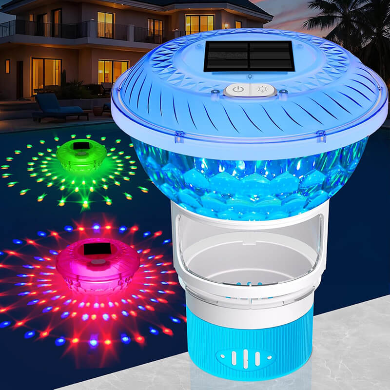 Solar Pool Chlorine Floater with Colorful Light