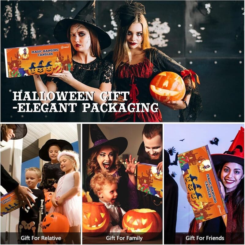 24 PCS Floating Candles with Wand Remote & Holiday Tattoo Sticker Set