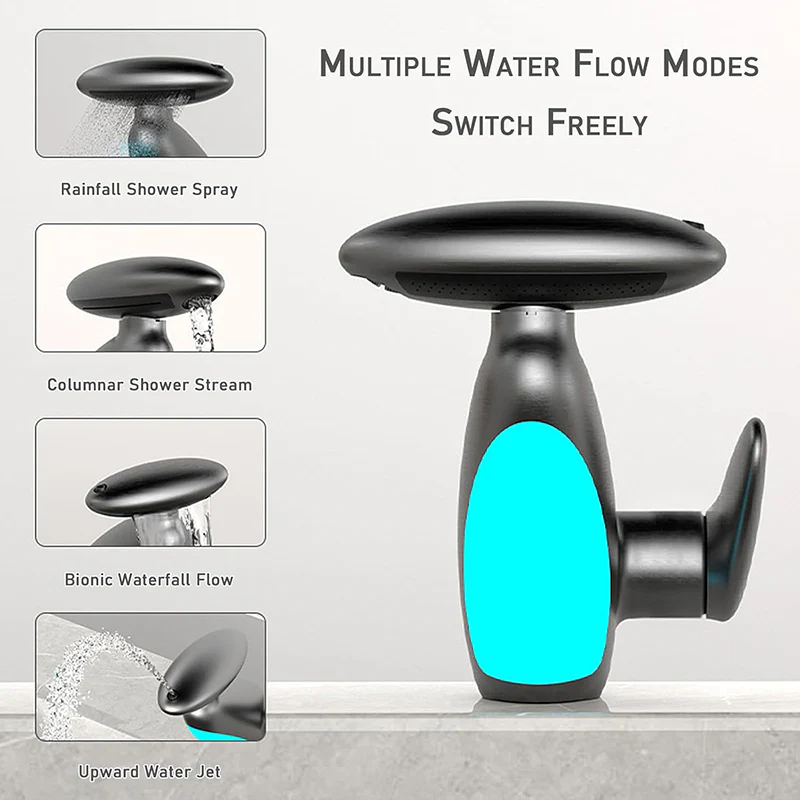 Bathroom Pull-Out Faucet with LED Light