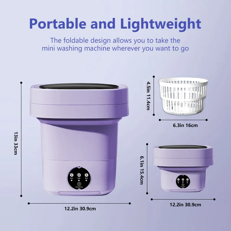 15L Foldable Washing Machine with Blue Light & UV Sterilization