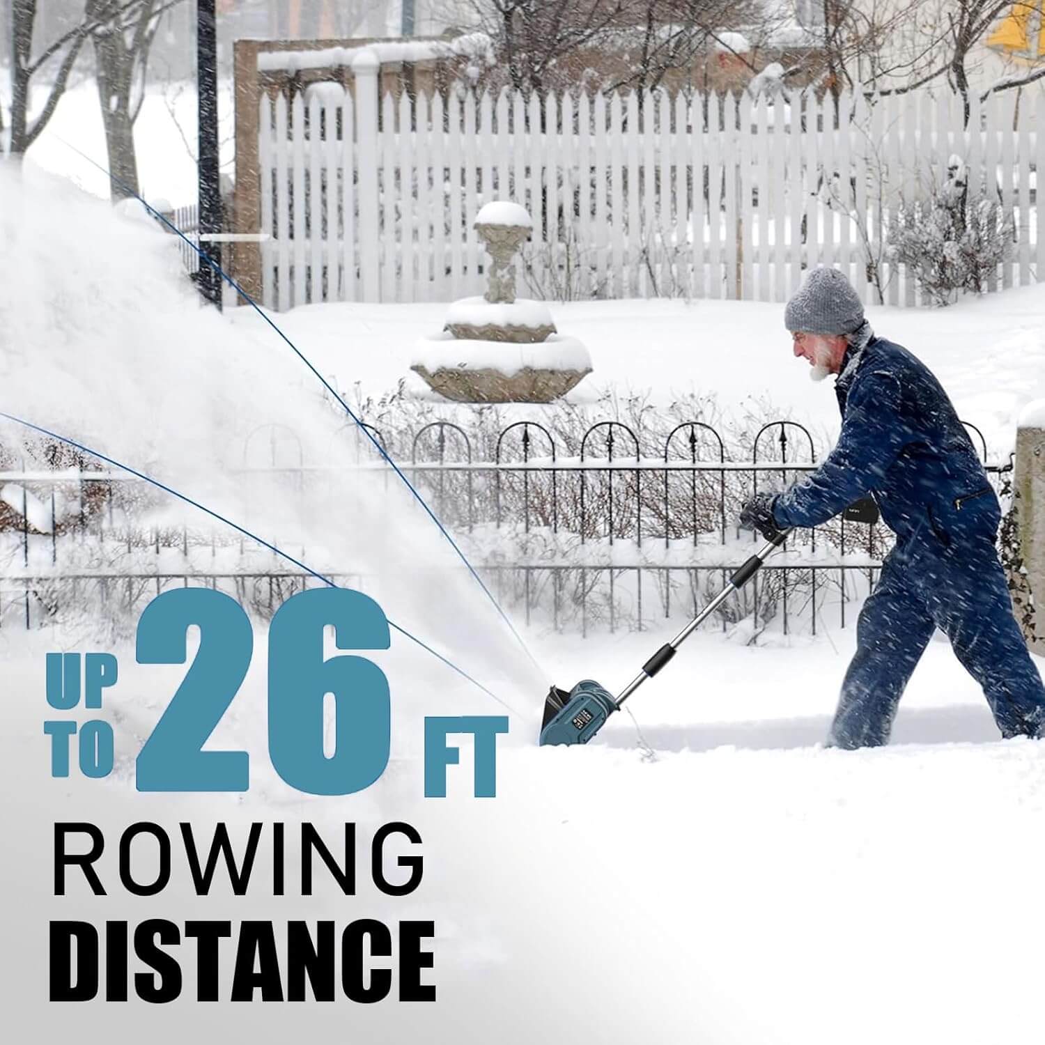 12 inches Cordless Snow Shovel with 2 Batteries