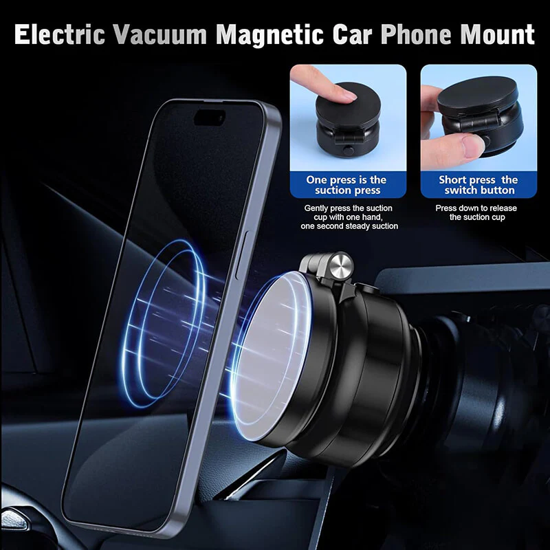 Electric Vacuum Magnetic Car Phone Holder