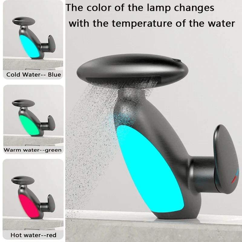 Bathroom Pull-Out Faucet with LED Light