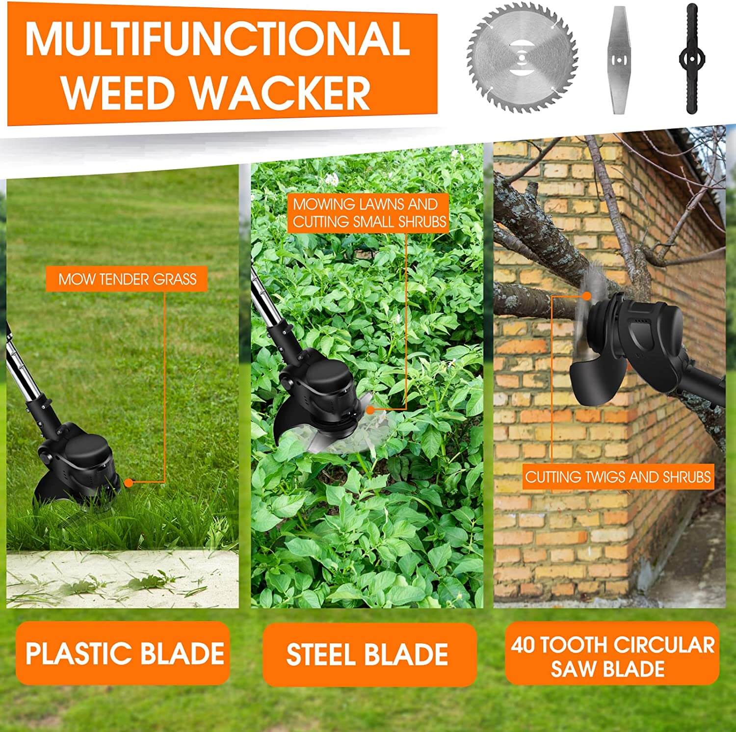 16PCS Replacement Blades for 3 in 1 Grass Trimmer