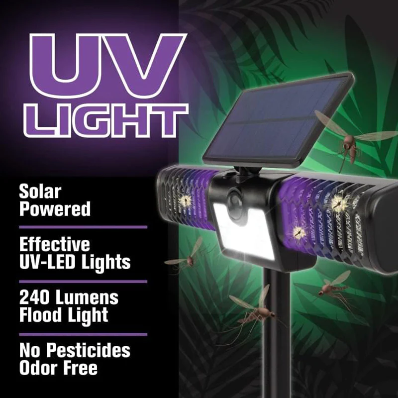 2 in 1 Solar Mosquito Zapper & Flood Light