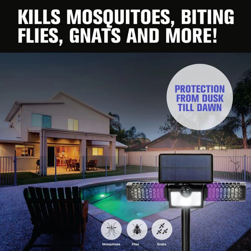 2 in 1 Solar Mosquito Zapper & Flood Light
