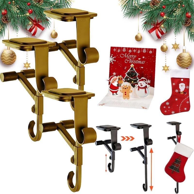 2 In 1 Adjustable Christmas Garland and Stocking Hanger