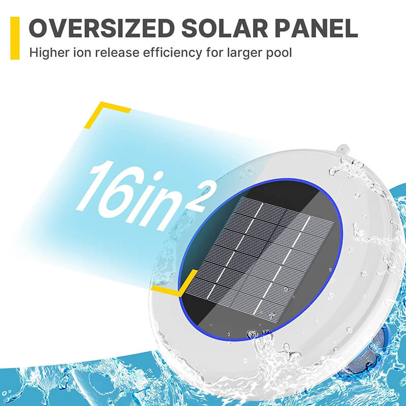 Solar Powered Pool Ionizer with LED Light