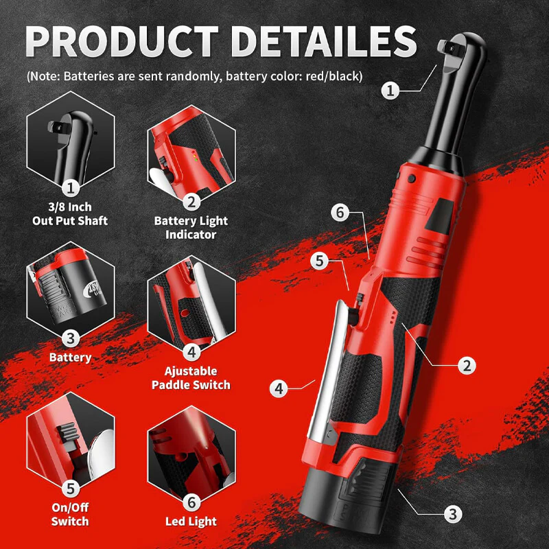 Electric Ratchet Wrench with 2 Batteries