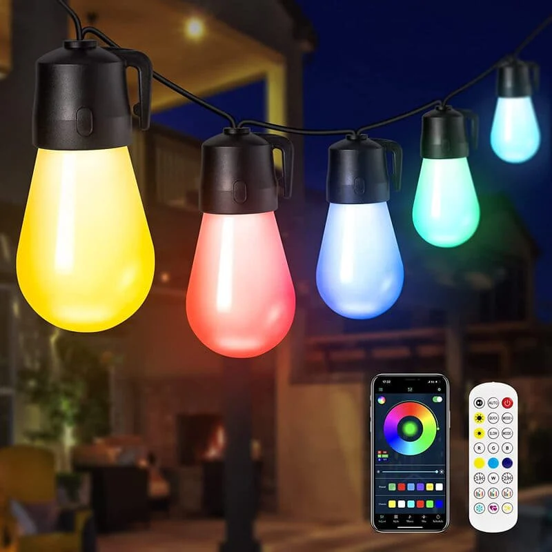 Smart Outdoor RGB Bulb String Lights