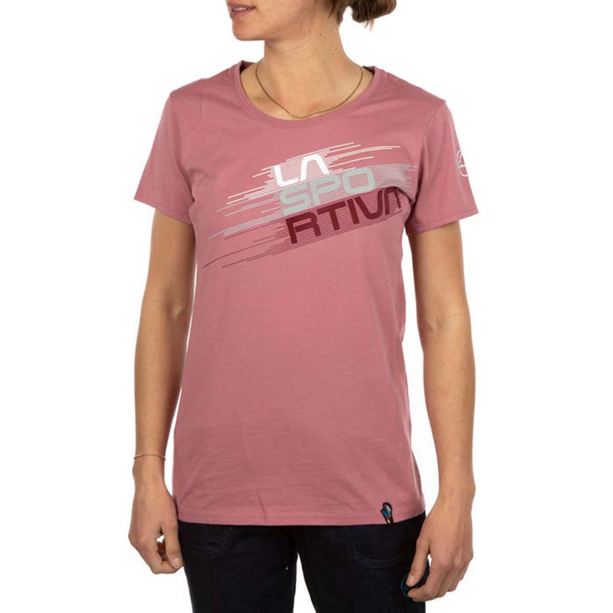 Stripe Evo Womens Climbing T-Shirt Pink