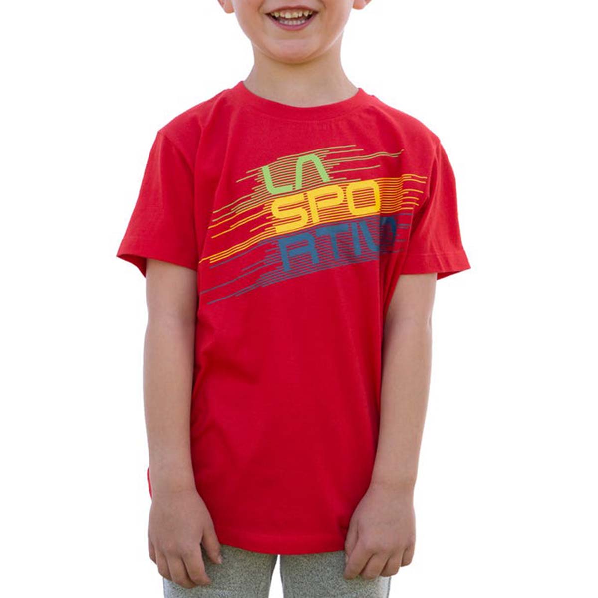 Stripe Evo Kids Climbing T-Shirt Red