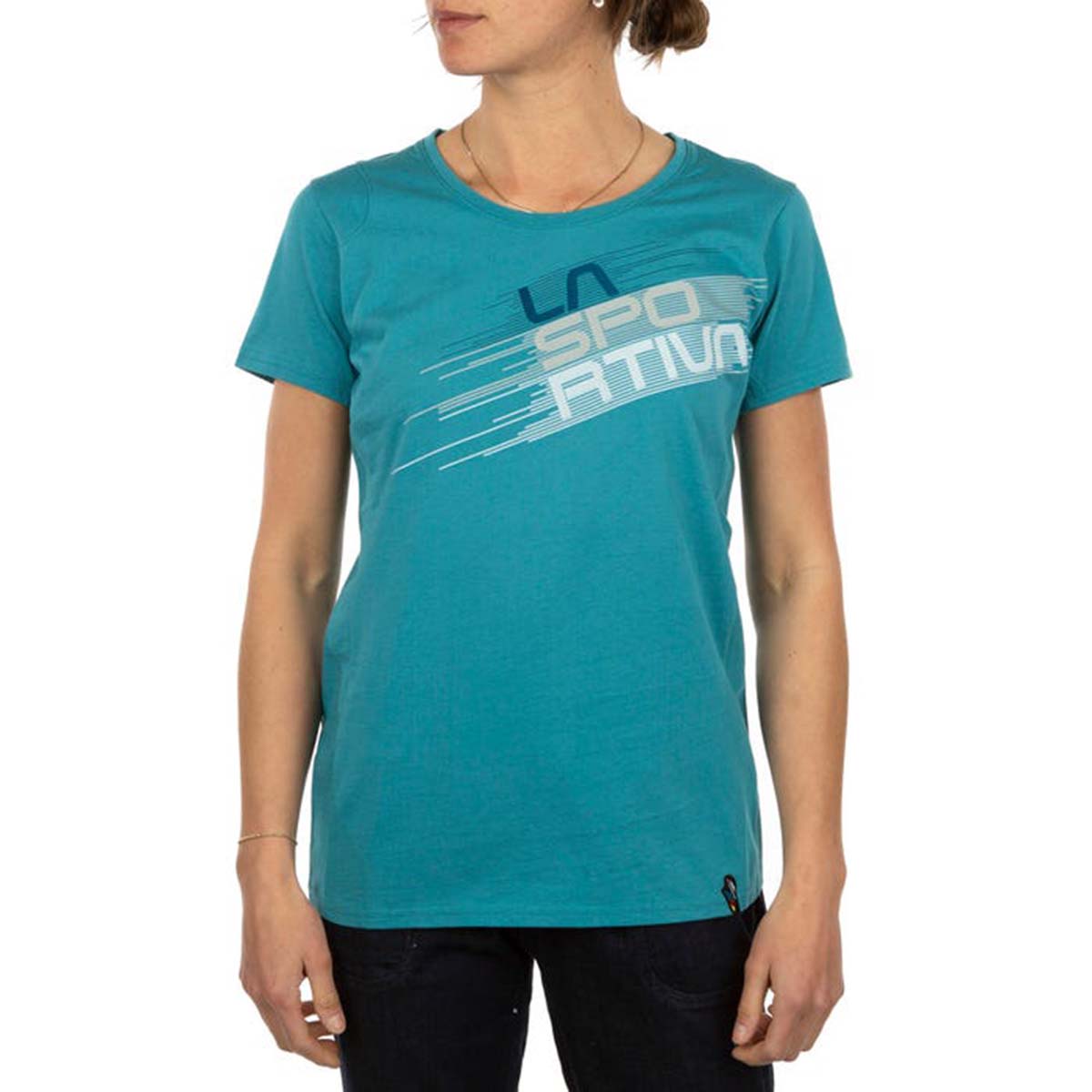 Stripe Evo Womens Climbing T-Shirt Blue