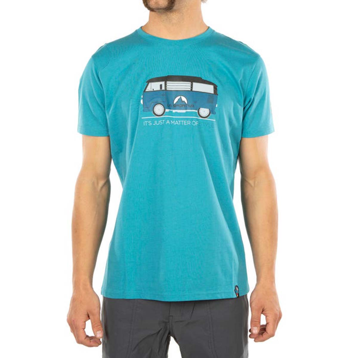 Van Mens Climbing T-Shirt Blue