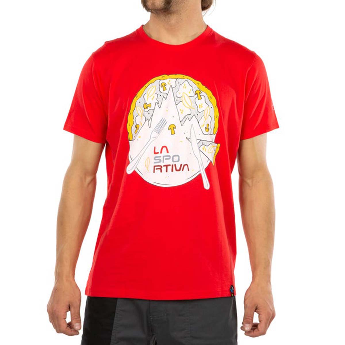 Pizza Mens Climbing T-Shirt Red