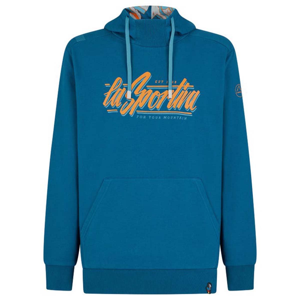 Retro Mens Climbing Hoodie Blue