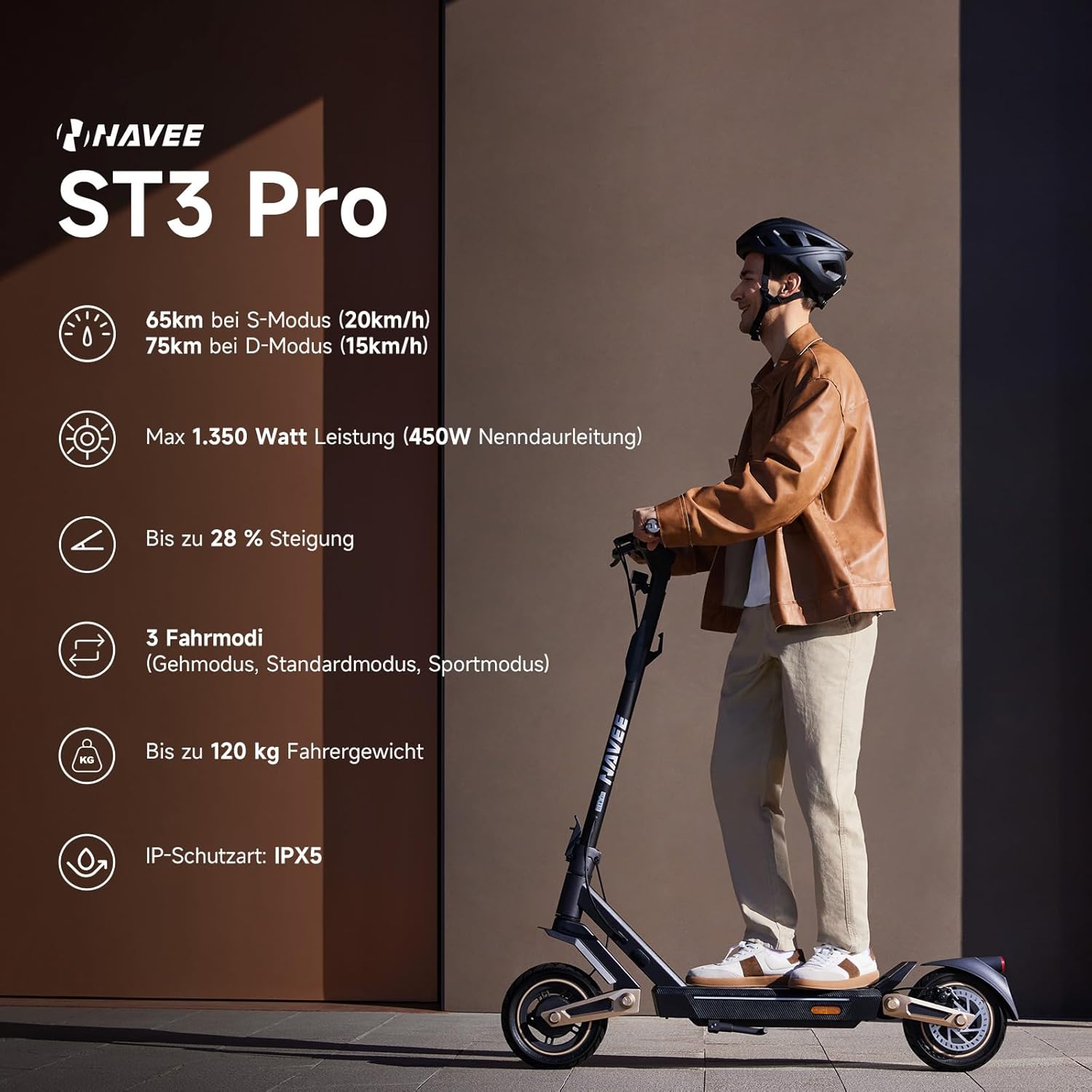 🚀NAVEE ST3 PRO E-Scooter ABE Certified - 1350W 75KM Quad Suspension System