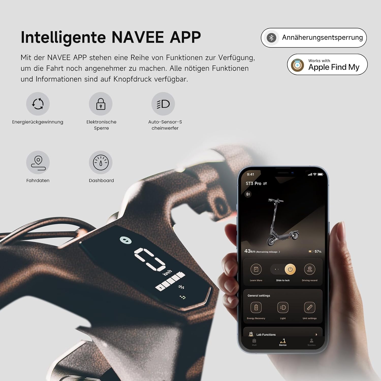 🚀NAVEE ST3 PRO E-Scooter ABE Certified - 1350W 75KM Quad Suspension System