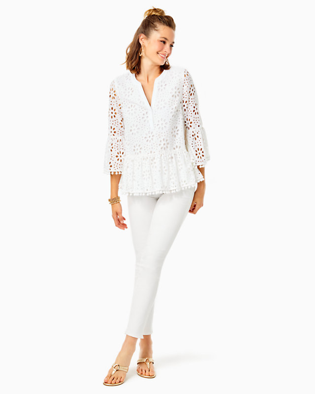 Bekah 3/4 Sleeve Eyelet Top