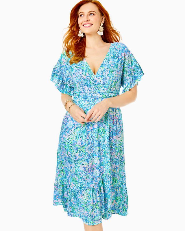 Juliet Ruffle Midi Dress