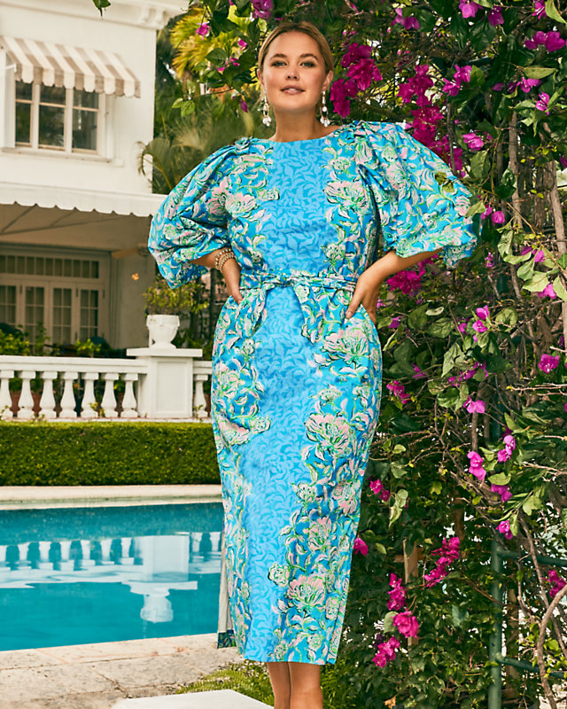 Barbara 3/4 Sleeve Cotton Maxi Dress