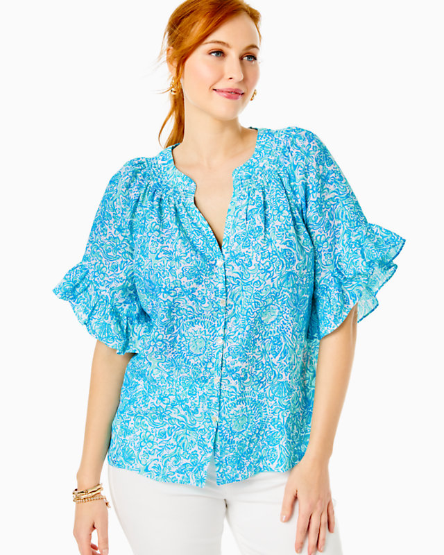Tayla Short Sleeve Linen Top