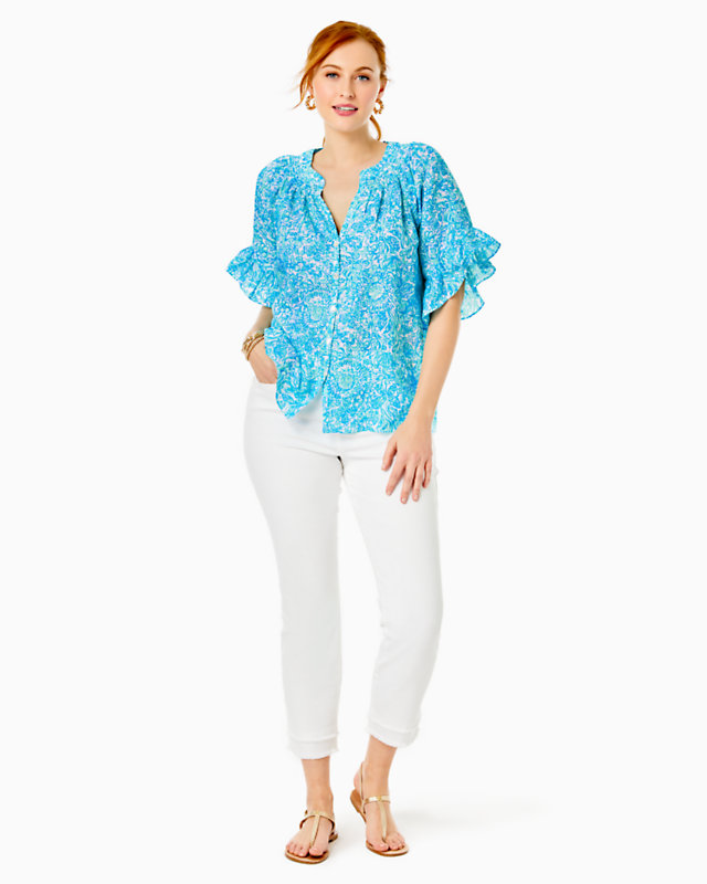 Tayla Short Sleeve Linen Top