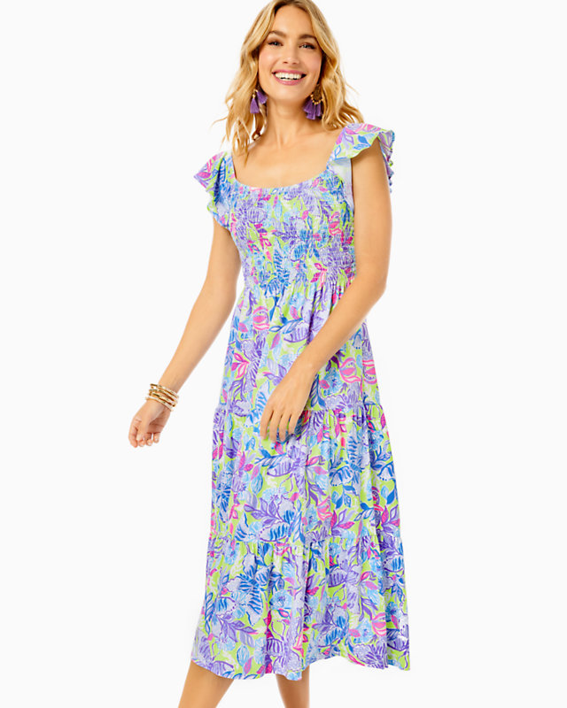 Jilly Smocked Midi Dress