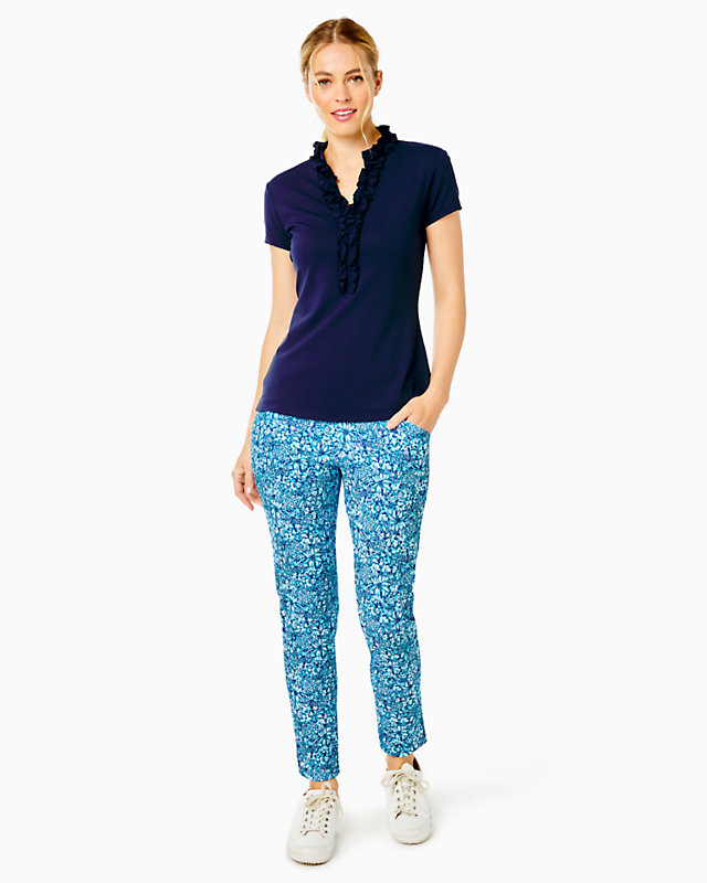 UPF 50+ Luxletic Frida Ruffle Polo Top